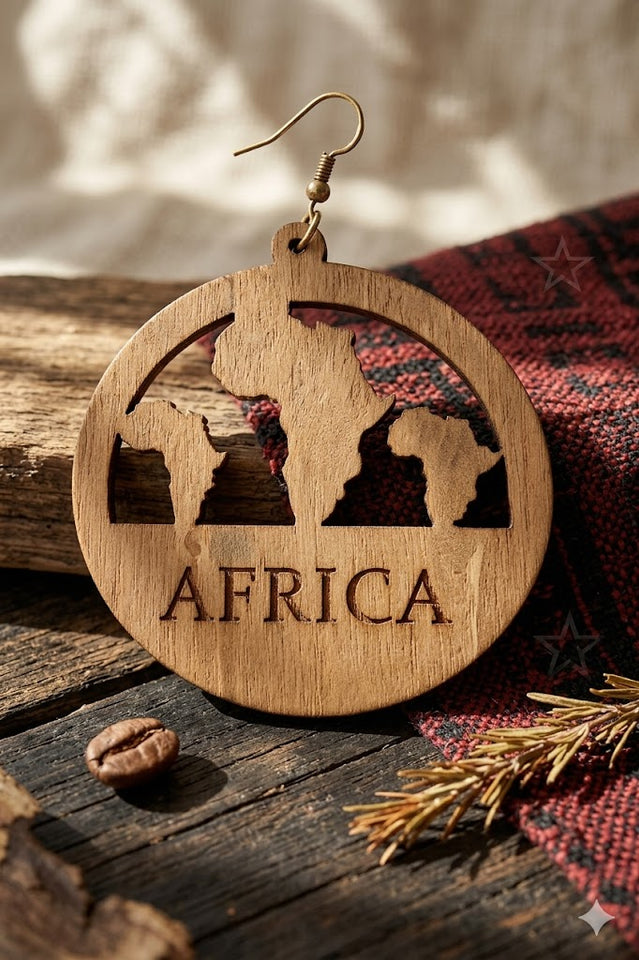 africa earrings natural color circle of life afrocentric accessories pro black jewelry map of african continent jewellery