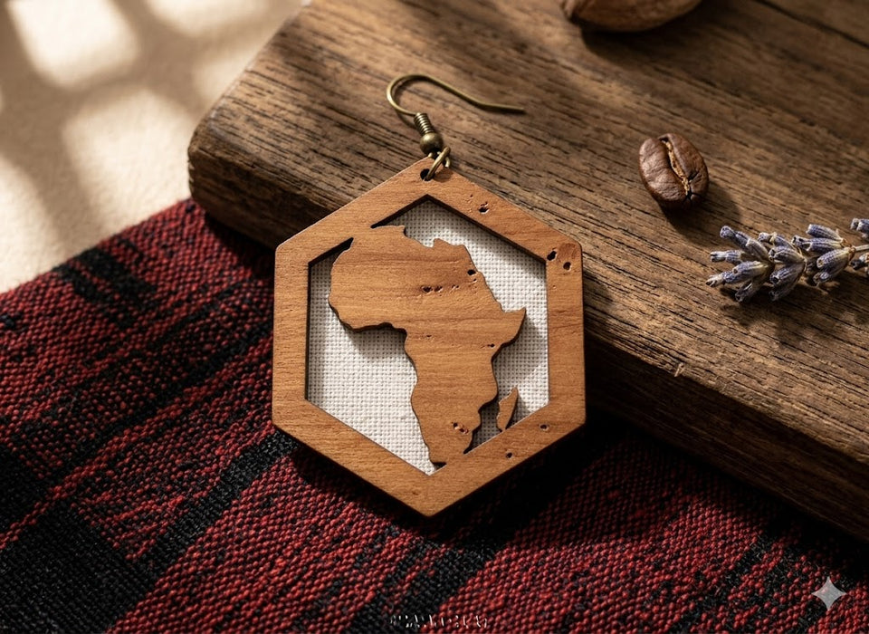 africa map earrings african continent earring american accessories afrocentric jewelry black brown gift idea kwanzaa urban cheap cute unique different christmas