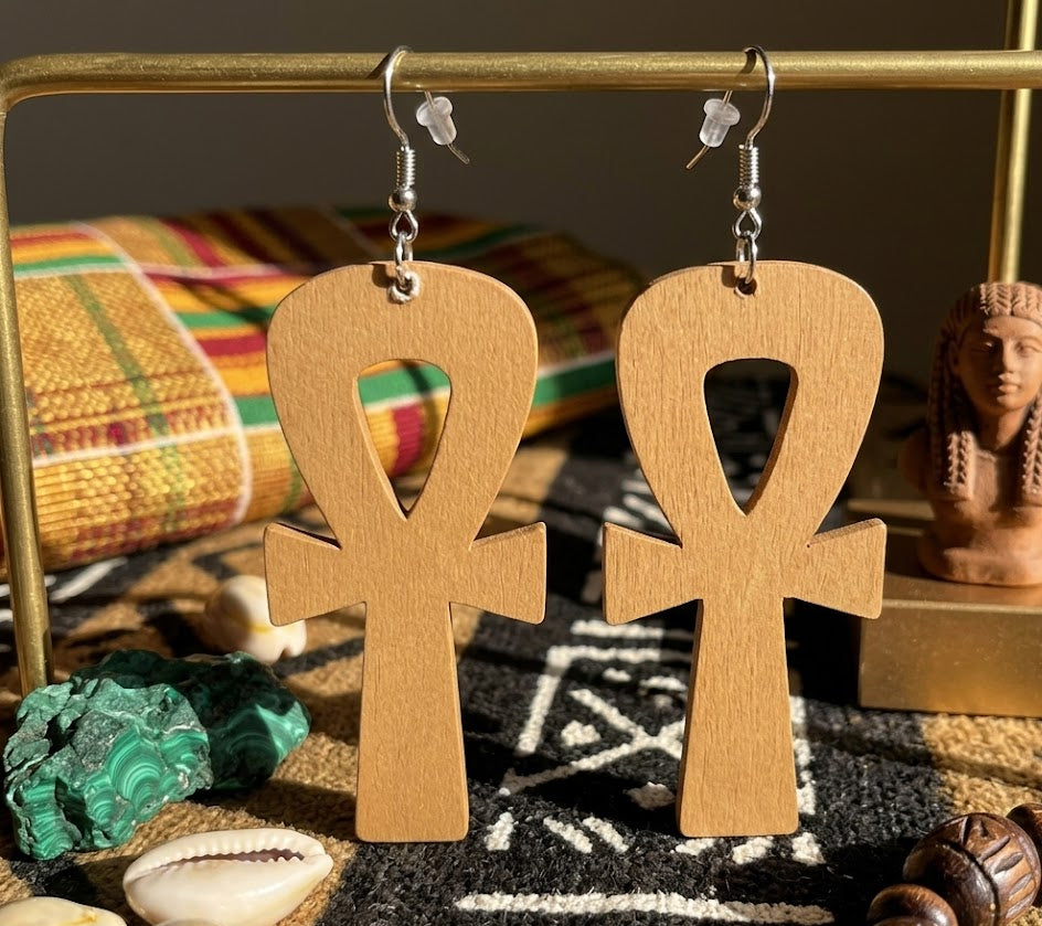 ankh earrings gold tone fertility adinkra symbol african american ank jewelry accessories fashion outfit idea clothing