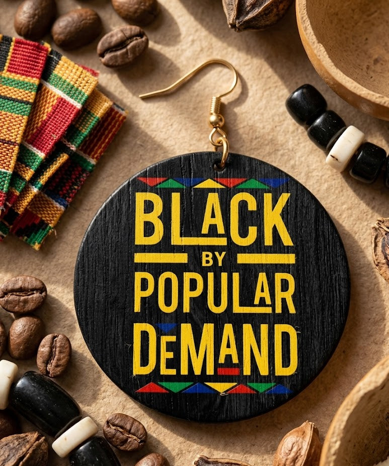 black by popular demand earrings afrocentric accessories natural hair jewelry jewellery gift idea african american urban unique pro black