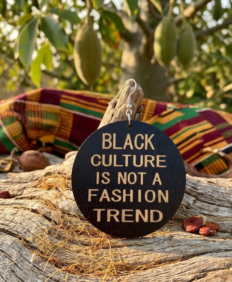 Black Culture Is Not A Fashion Trend Earrings | Afrocentric Earrings | Afrocentric Jewelry  Natural Hair Earrings