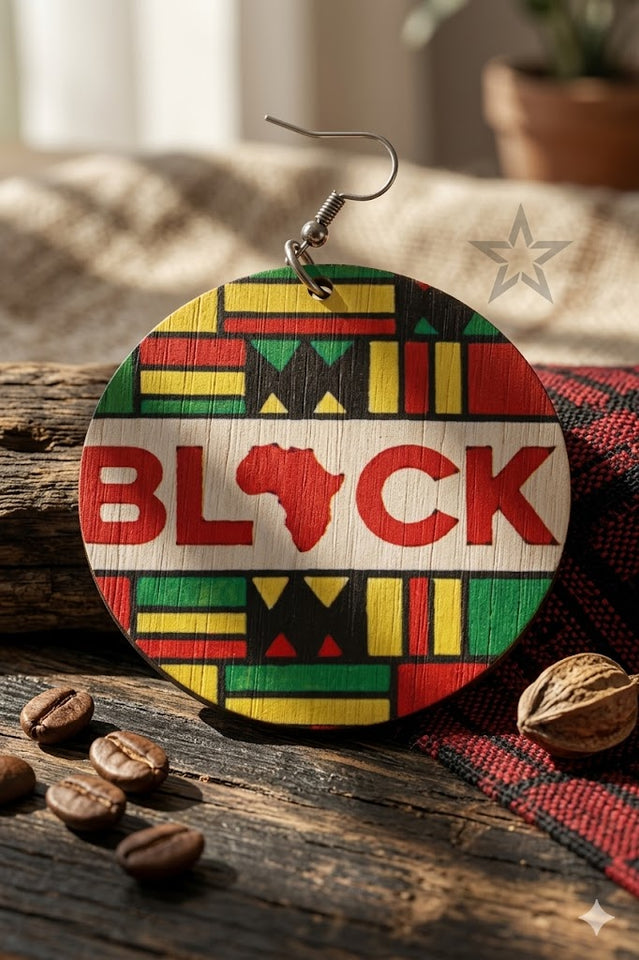 Black Power earrings natural hair ear candy afrocentric accessories jewelry jewellery pan african rasta color urban unique accessory fashion outfit idea kente