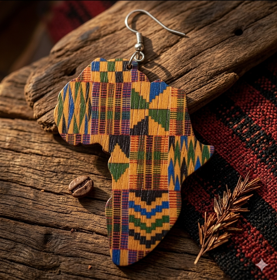 kente print africa earrings map of african jewelry accessories fashion outfit idea natural hair ear ring jewellery accessory