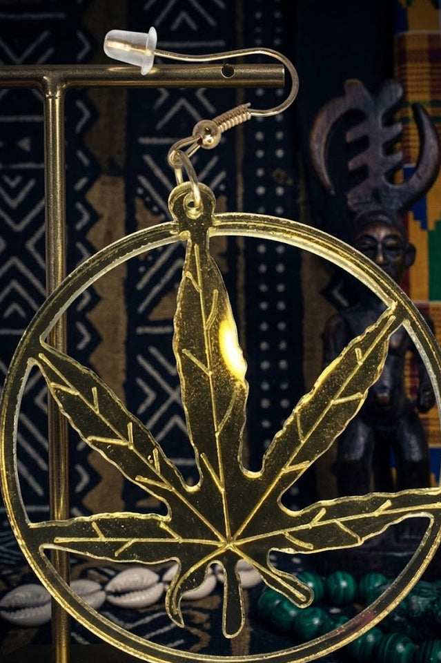 cannabis earrings marijuana jewelry stoner ear rings 420 friendly accessories hemp fashion cbd accessory jewellery fashion outfit idea maple leaf leaves
