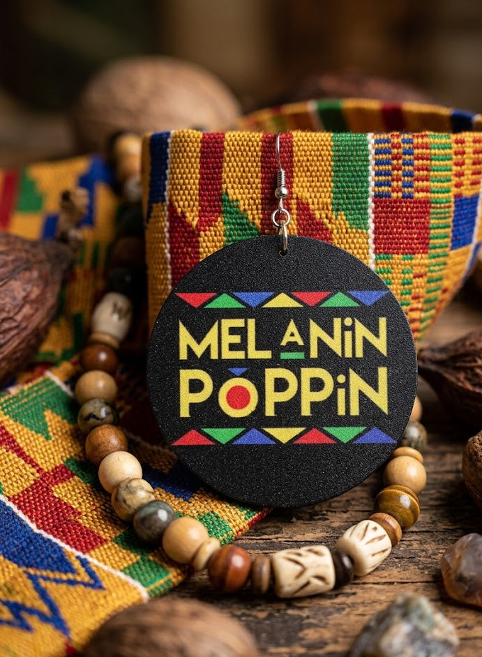 melanin poppin earrings natural hair jewelry afrocentric accessories fashion outfit idea clothing jewellery