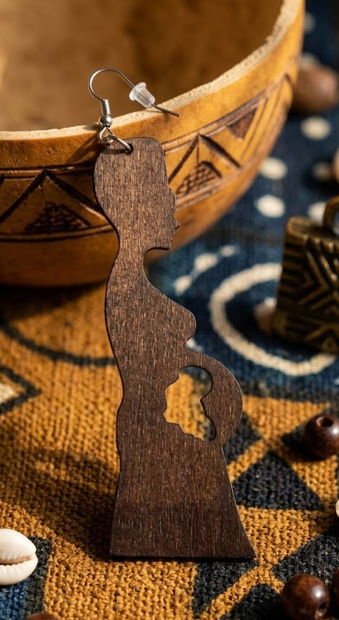 tri color brown black natural mother africa earrings | africa earrings | africa shaped earrings | map of africa earrings | natural hair earrings | afrocentric earrings | afrocentric fashion | afrocentric clothing | afrocentric accessories | afrocentric jewelry