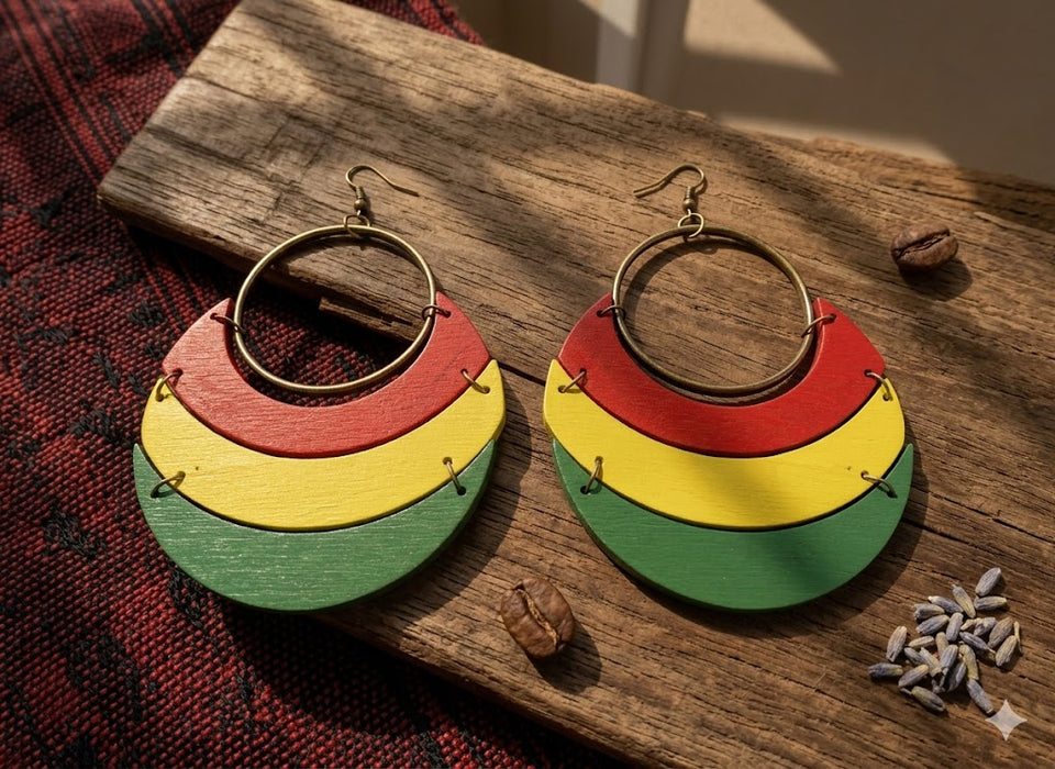 pan african earrings red green yellow gift idea afrocentric accessories jewelry jewellery africa american urban cheap cute unique gift idea fashion outfit clothing accessory kwanzaa christmas