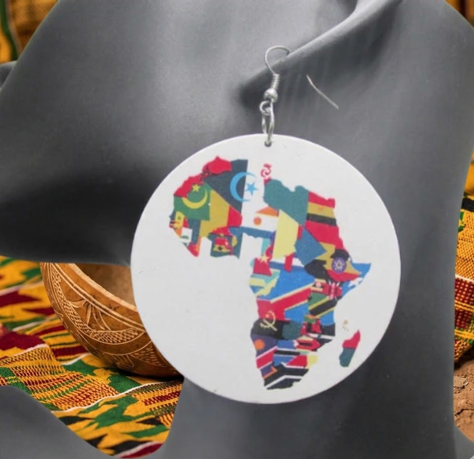 United Colors of Africa Earrings | Africa shaped | African | Natural hair | Afrocentric | jewelry