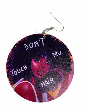 dont don't touch my hair earrings natural hair jewelry afrocentric accessories fashion outfit idea clothing gift unique urban idea clothing fashion outfit accessory african american cheap cute