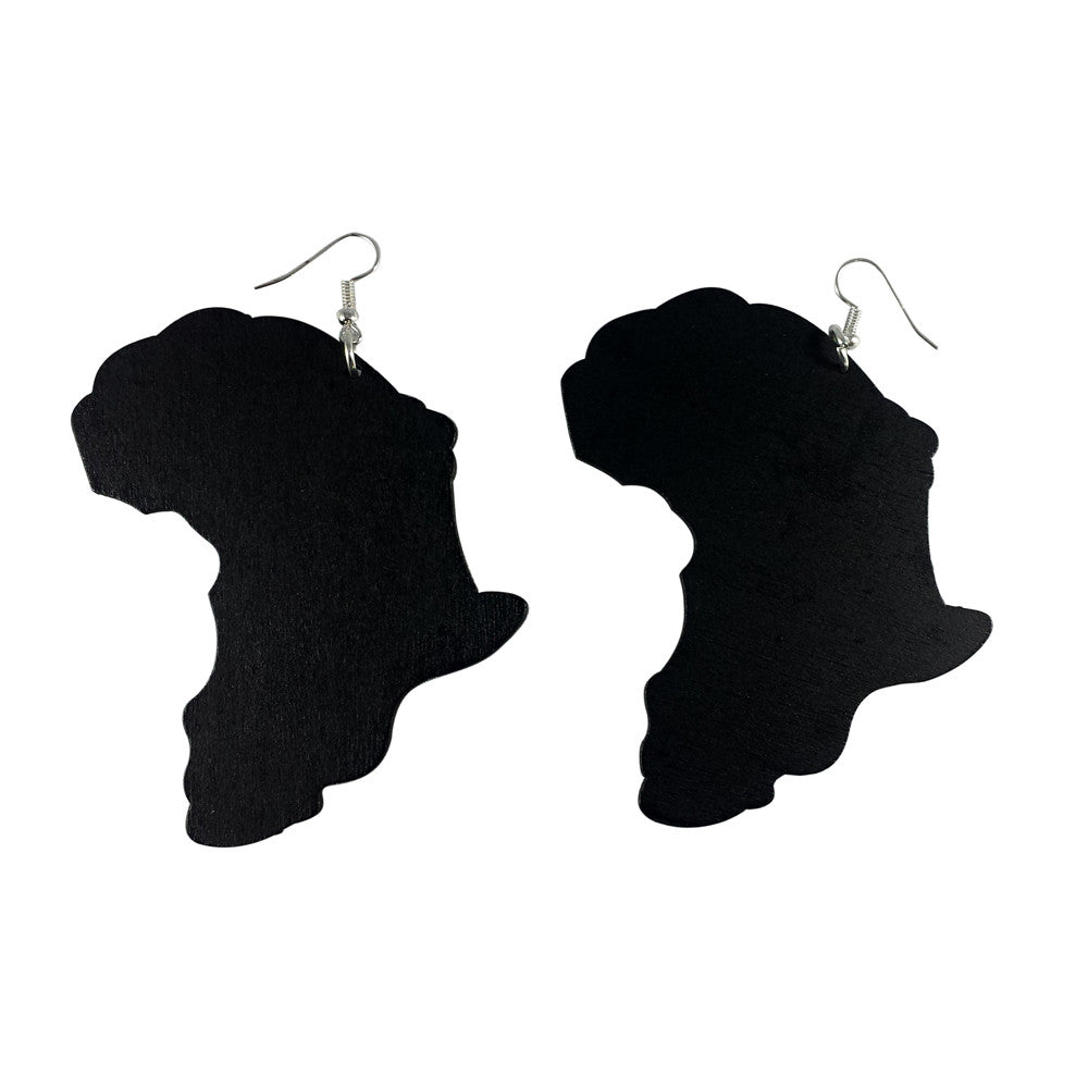 black map of africa earrings