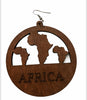 africa earrings dark brown color circle of life afrocentric accessories pro black jewelry map of african continent jewellery