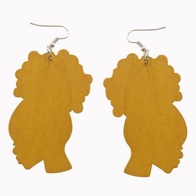 yellow afro puff earrings | natural hair earrings | afrocentric earrings | afrocentric jewelry | afrocentric fashion | african earrings | afro puff