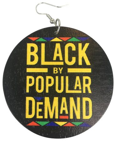 black by popular demand earrings afrocentric accessories natural hair jewelry jewellery gift idea african american urban unique pro black