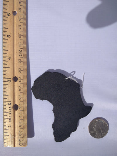 black map of africa earring