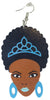 blue afro princess natural hair earrings earings centric afrocentric african american colored wooden nubian dangle hoop wood queen ear kwanzaa twist brown dangle hoop drop kwanza ethnic twa twistout  loc sisterlocks jewelry black styles women lady 