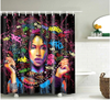graffiti afro natural hair afrocentric home decor african shower curtains wall art and style pro black household items decorations american bedding cheap cute affordable feminine urban womens woman women ladies apartment home apt house ideas gift christmas kwanzaa birthday anniversary warming dorm help curly twa fro colorful colors lots of