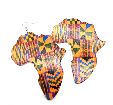 kente print africa earrings map of african jewelry accessories fashion outfit idea natural hair ear ring jewellery accessory