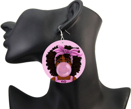 bubble gum earrings chew pon ya bubba natural hair accessories afrocentric jewelry afro accessories jewellery accessory fashion gift outfit idea kwanzaa birthday christmas leikeli