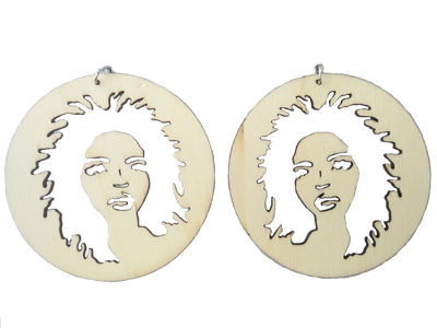 Lauryn hill earring afrocentric earring natural hair earring clothing jewelry afro wooden