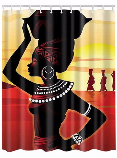 nubian queen afrocentric shower curtain bathroom home decor decorations black woman african american tribe gift idea christmas birthday kwanzaa women