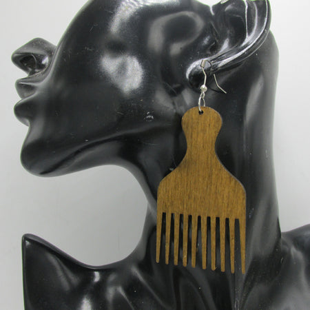 africa earrings; afro earrings; afro pic earrings; afro pick earrings; afrocentric earrings; natural hair earrings; ethnic earrings; 
