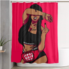 pink middle finger girl afrocentric home decor african shower curtains wall art and style pro black household items decorations american bedding cheap cute affordable feminine urban womens woman women ladies apartment home apt house ideas gift christmas kwanzaa birthday anniversary warming dorm help baddie 