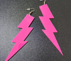 hot pink lightning bolt earrings acrylic plastic womens men woman man ladies girls female jewelry accessories accessory fashion outfit idea clothing large unique whimsical urban