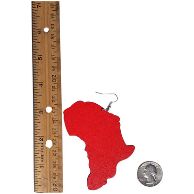 red map of africa earring