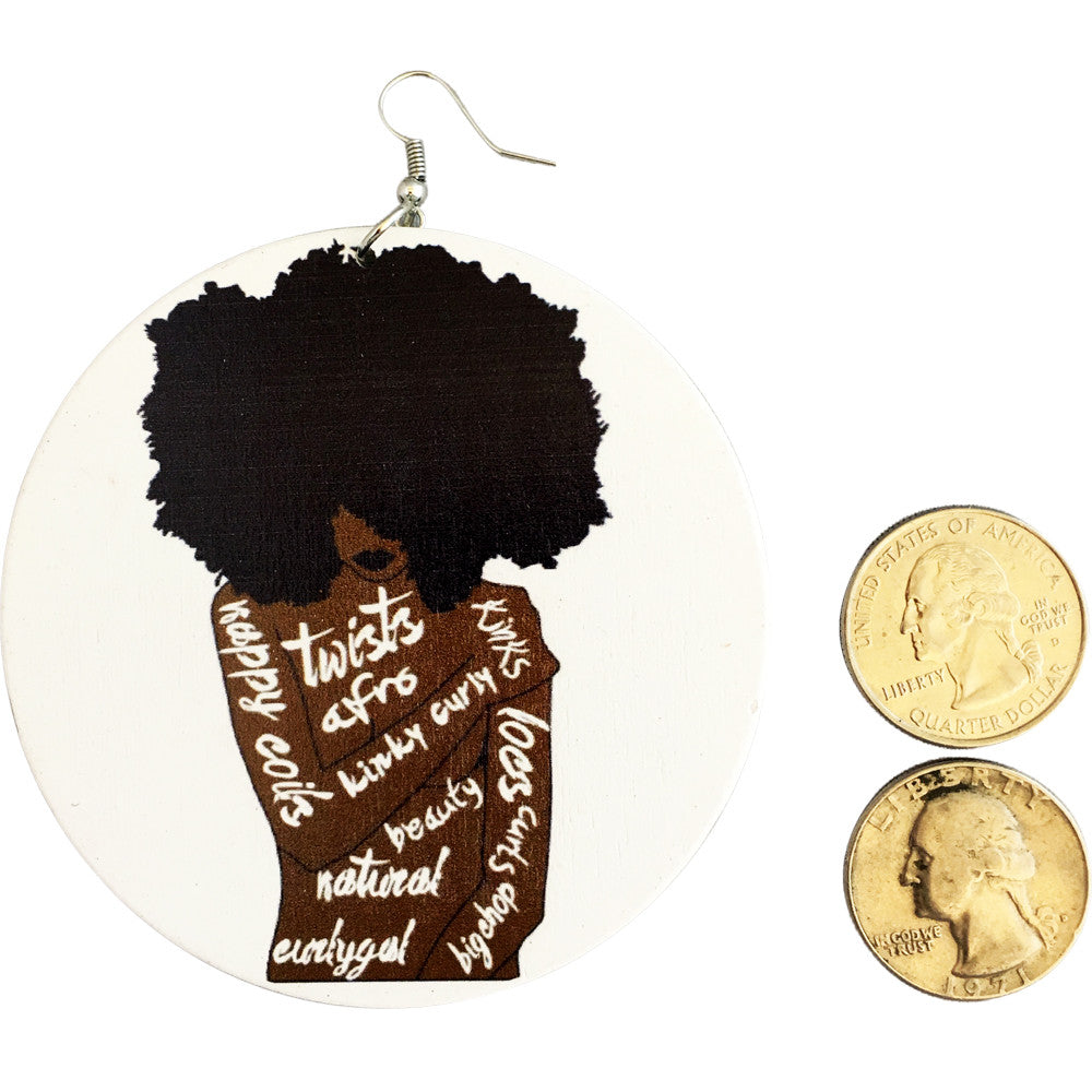 unapollogetically me earrings | natural hair jewelry | afrocentric accessories | fashion | twist | afro | twa | coils | twist out | nappy coils | locs | dreadlocks | dread locs | natural beauty