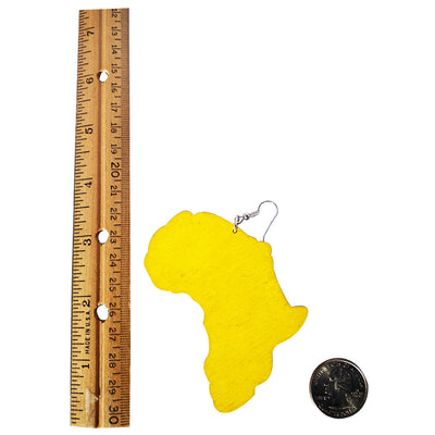 yellow map of africa earring